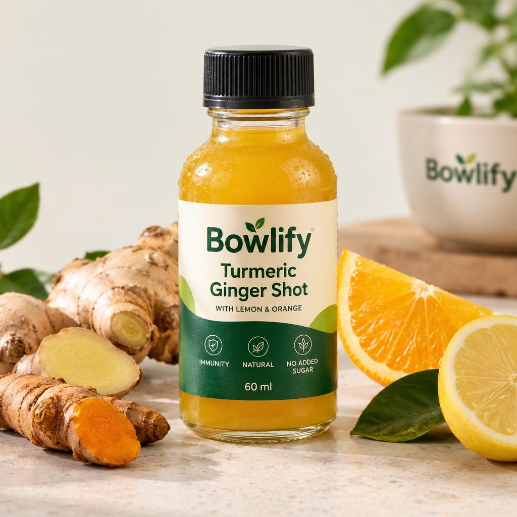 Bowlify Turmeric Ginger Shot, 60 ml wellness shot